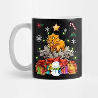 Funny Triceratop Christmas Tree Cute Decor Gift Xmas Present Mug